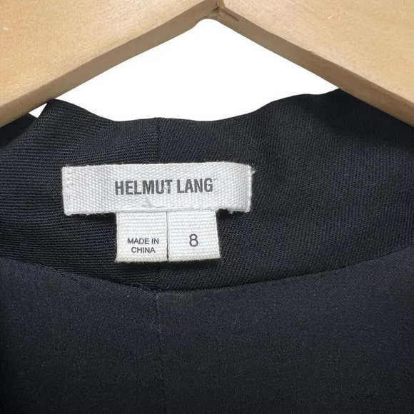 Helmut Lang Draped Twisted Front Cap Sleeve Dress in Black Sheath Dress Size 8 - Picture 8 of 12